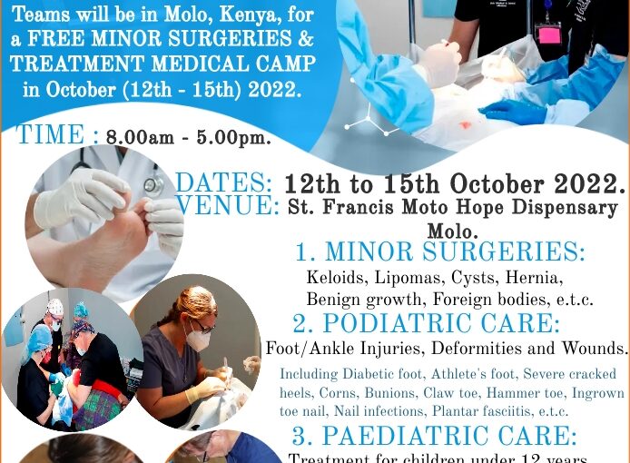 UPCOMING MEDICAL MISSIONS TRIP TO KENYA : 12th to 15th October 2022.