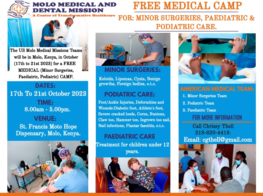 UPCOMING MEDICAL MISSIONS TRIP TO KENYA : 17th to 21st October 2023.