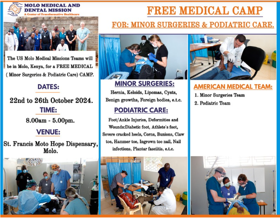 UPCOMING MEDICAL MISSIONS TRIP TO KENYA : 22nd to 26th October 2024.