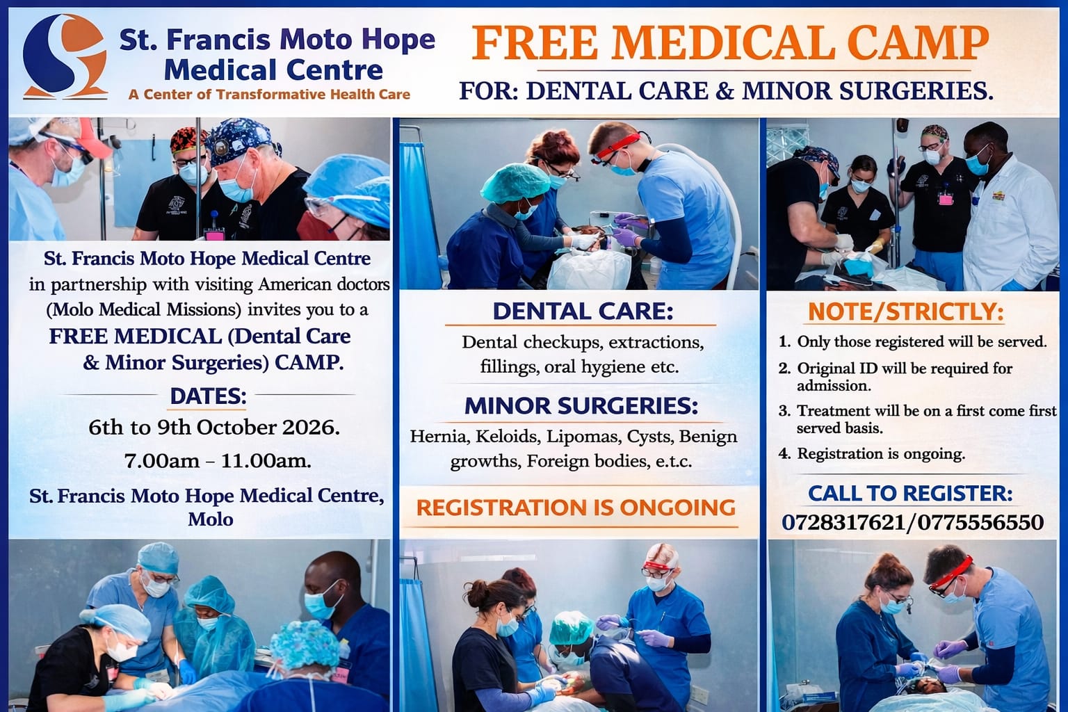 UPCOMING MEDICAL MISSIONS TRIP TO KENYA : 5th to 10th October 2026.