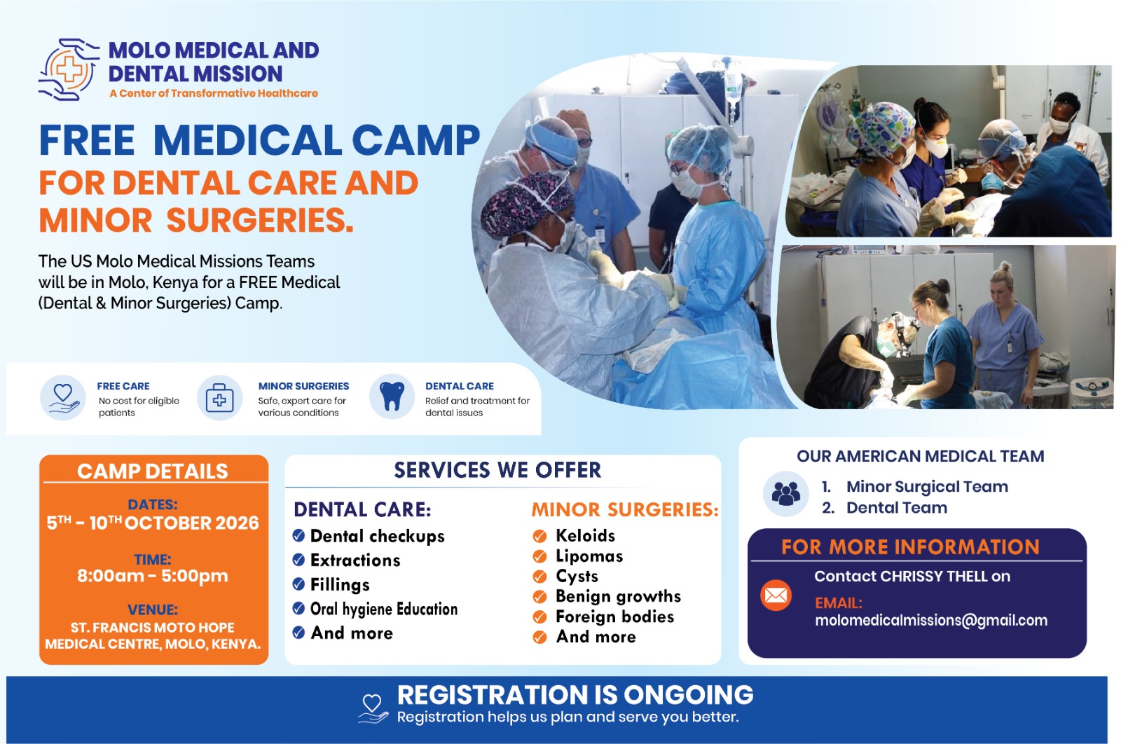 UPCOMING MEDICAL MISSIONS TRIP TO KENYA : 5th to 10th October 2026.